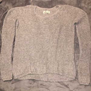 Medium Hollister Gray and Silver Sweater